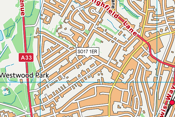 SO17 1ER map - OS VectorMap District (Ordnance Survey)