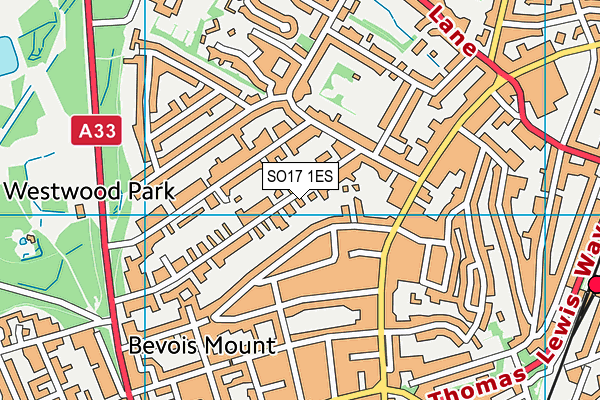 SO17 1ES map - OS VectorMap District (Ordnance Survey)