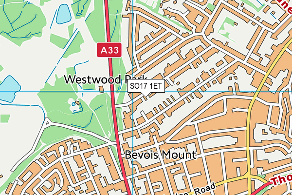 SO17 1ET map - OS VectorMap District (Ordnance Survey)