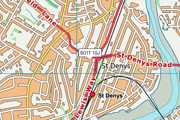 SO17 1GJ map - OS VectorMap District (Ordnance Survey)