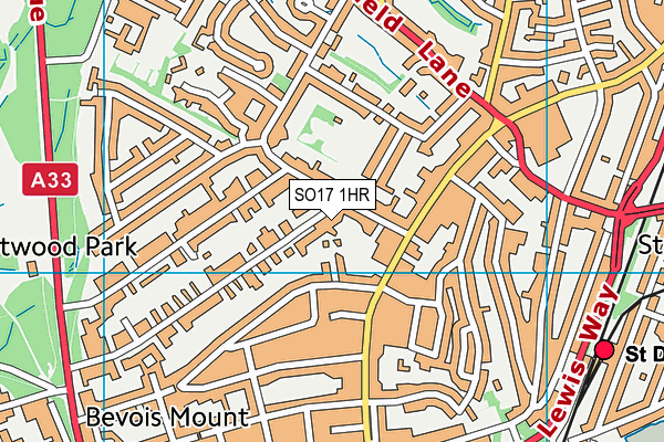 SO17 1HR map - OS VectorMap District (Ordnance Survey)