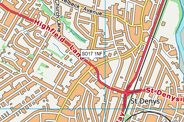 SO17 1NF map - OS VectorMap District (Ordnance Survey)