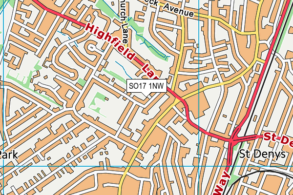 SO17 1NW map - OS VectorMap District (Ordnance Survey)