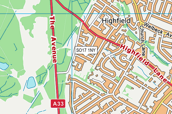 SO17 1NY map - OS VectorMap District (Ordnance Survey)