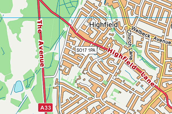 SO17 1PA map - OS VectorMap District (Ordnance Survey)