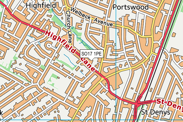 SO17 1PE map - OS VectorMap District (Ordnance Survey)