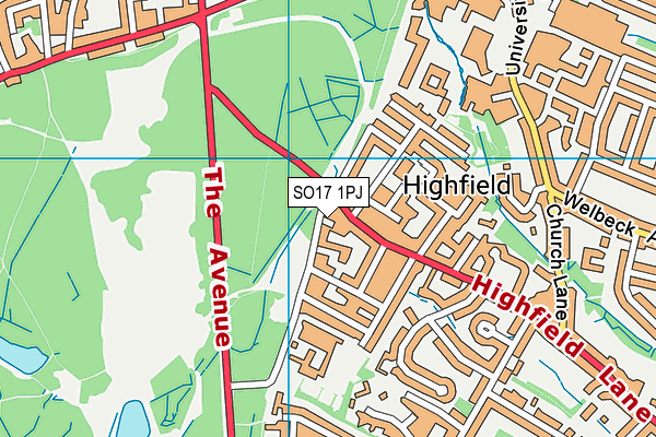 SO17 1PJ map - OS VectorMap District (Ordnance Survey)