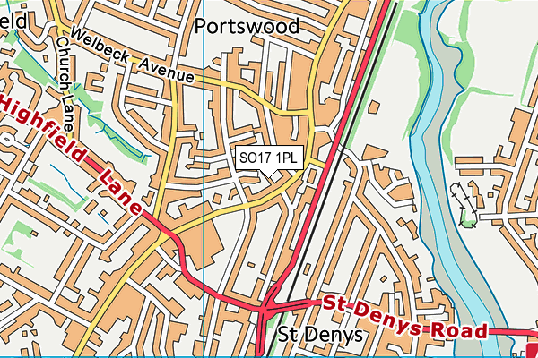 SO17 1PL map - OS VectorMap District (Ordnance Survey)