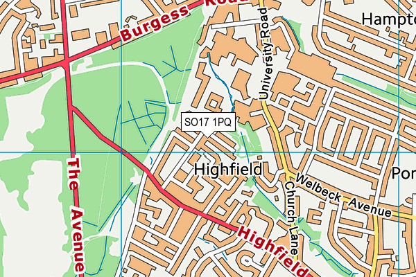 SO17 1PQ map - OS VectorMap District (Ordnance Survey)