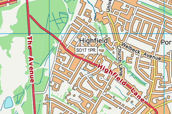 SO17 1PR map - OS VectorMap District (Ordnance Survey)