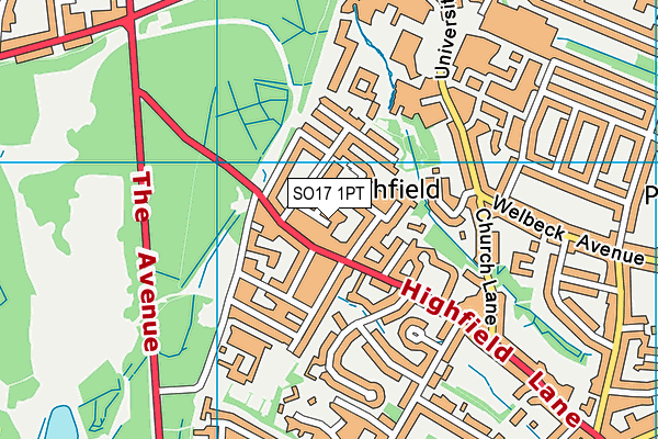 SO17 1PT map - OS VectorMap District (Ordnance Survey)