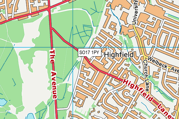 SO17 1PY map - OS VectorMap District (Ordnance Survey)