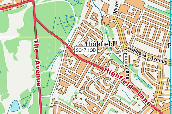 SO17 1QD map - OS VectorMap District (Ordnance Survey)