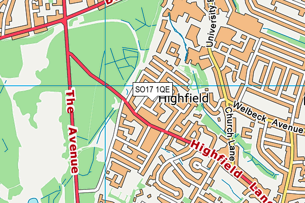 SO17 1QE map - OS VectorMap District (Ordnance Survey)