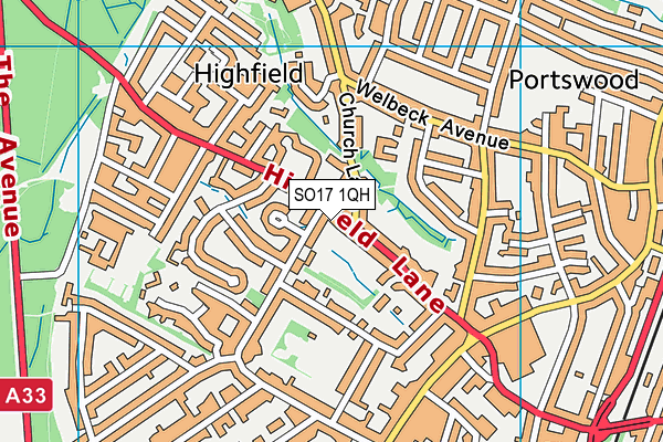 SO17 1QH map - OS VectorMap District (Ordnance Survey)