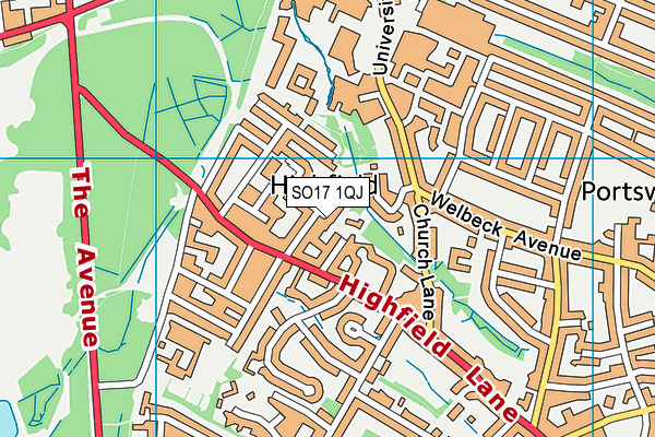 SO17 1QJ map - OS VectorMap District (Ordnance Survey)