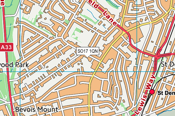 SO17 1QN map - OS VectorMap District (Ordnance Survey)