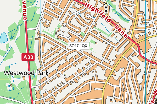 SO17 1QX map - OS VectorMap District (Ordnance Survey)