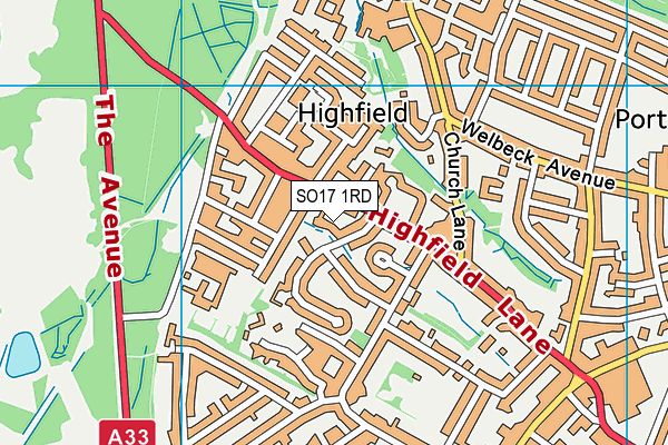 SO17 1RD map - OS VectorMap District (Ordnance Survey)