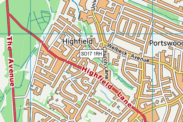 SO17 1RH map - OS VectorMap District (Ordnance Survey)