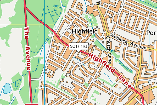 SO17 1RJ map - OS VectorMap District (Ordnance Survey)