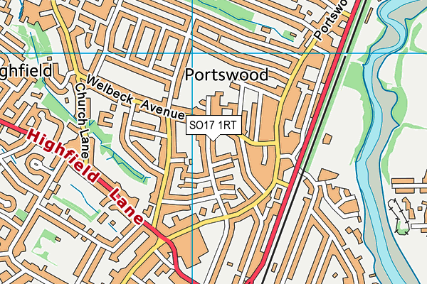 SO17 1RT map - OS VectorMap District (Ordnance Survey)