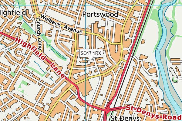 SO17 1RX map - OS VectorMap District (Ordnance Survey)