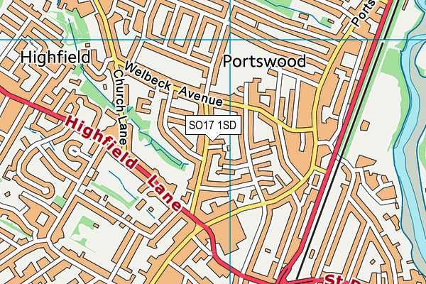 SO17 1SD map - OS VectorMap District (Ordnance Survey)