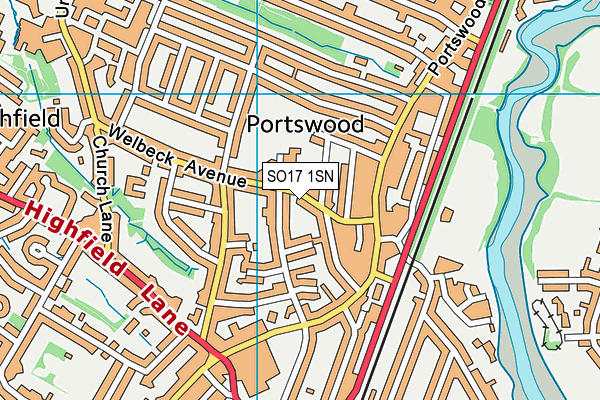 SO17 1SN map - OS VectorMap District (Ordnance Survey)