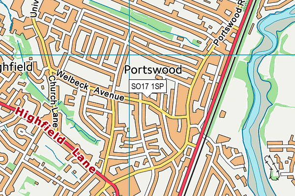 SO17 1SP map - OS VectorMap District (Ordnance Survey)