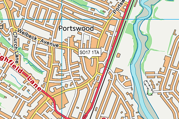 SO17 1TA map - OS VectorMap District (Ordnance Survey)