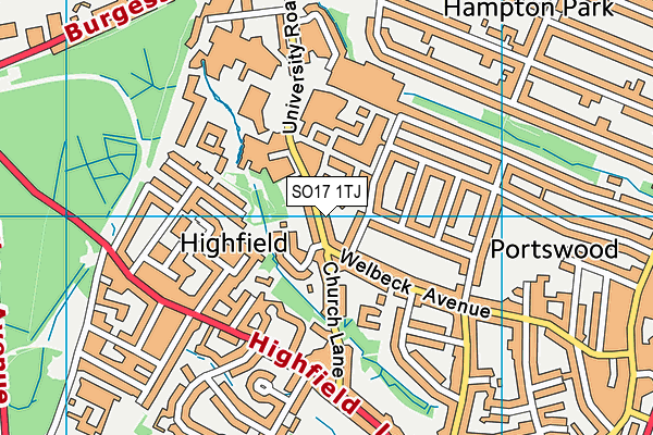 SO17 1TJ map - OS VectorMap District (Ordnance Survey)
