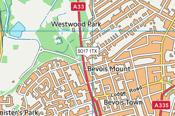 SO17 1TX map - OS VectorMap District (Ordnance Survey)