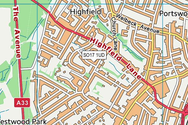 SO17 1UD map - OS VectorMap District (Ordnance Survey)