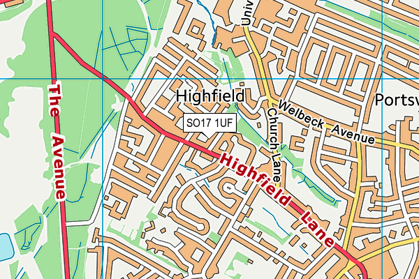 SO17 1UF map - OS VectorMap District (Ordnance Survey)