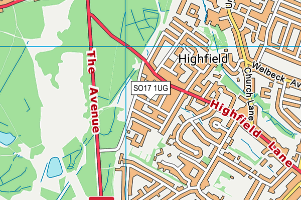 SO17 1UG map - OS VectorMap District (Ordnance Survey)