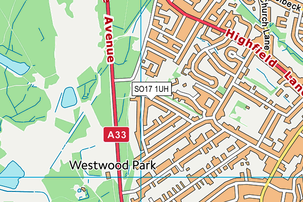 SO17 1UH map - OS VectorMap District (Ordnance Survey)