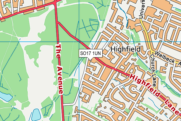 SO17 1UN map - OS VectorMap District (Ordnance Survey)