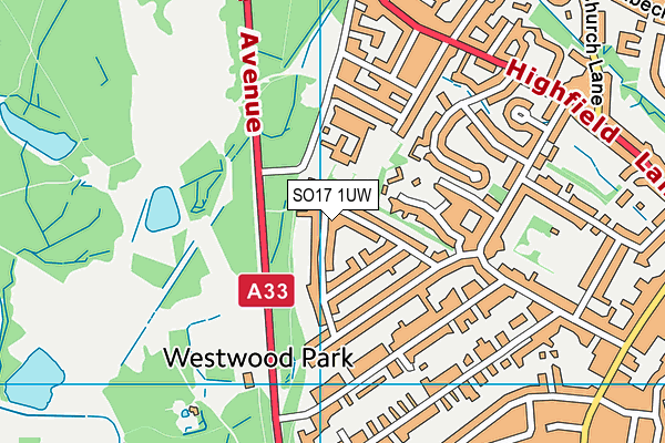 SO17 1UW map - OS VectorMap District (Ordnance Survey)