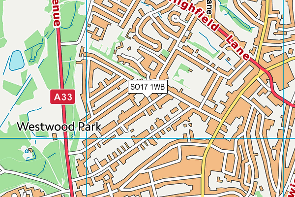 SO17 1WB map - OS VectorMap District (Ordnance Survey)