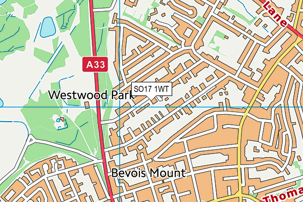 SO17 1WT map - OS VectorMap District (Ordnance Survey)