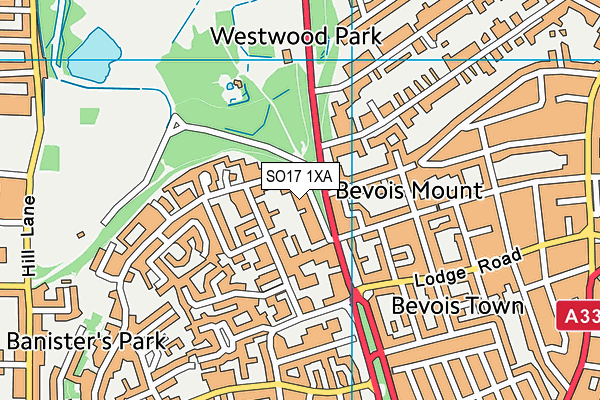 SO17 1XA map - OS VectorMap District (Ordnance Survey)