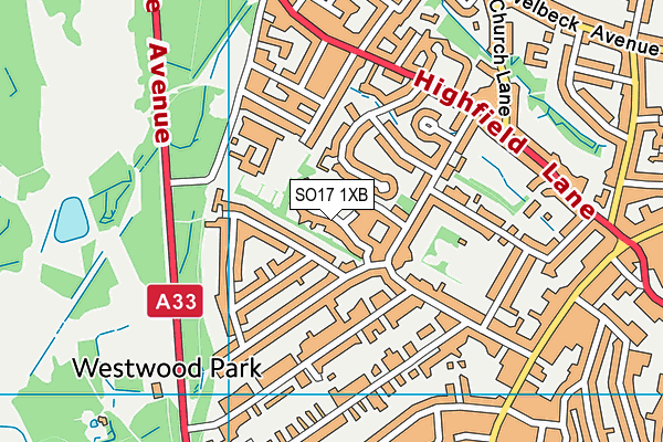 SO17 1XB map - OS VectorMap District (Ordnance Survey)