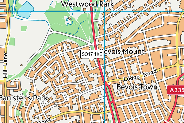 SO17 1XE map - OS VectorMap District (Ordnance Survey)
