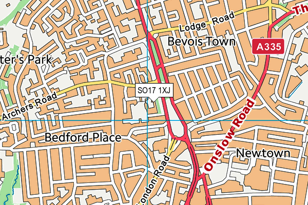 SO17 1XJ map - OS VectorMap District (Ordnance Survey)