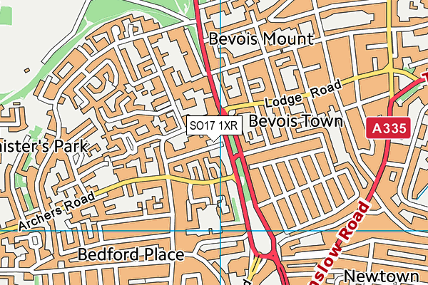 SO17 1XR map - OS VectorMap District (Ordnance Survey)