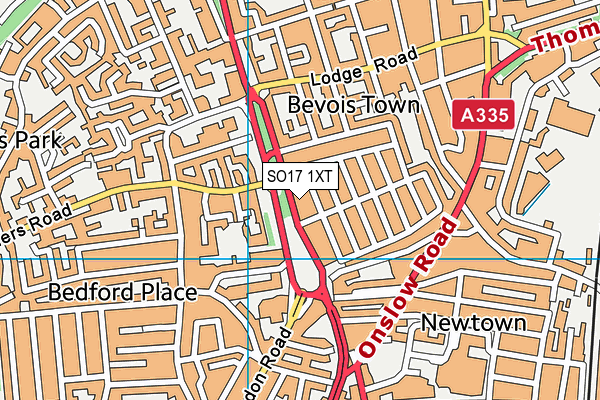 SO17 1XT map - OS VectorMap District (Ordnance Survey)