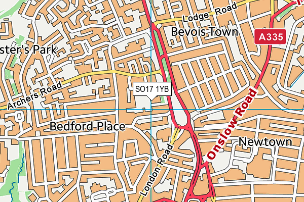 SO17 1YB map - OS VectorMap District (Ordnance Survey)