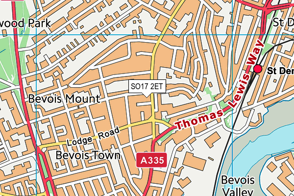 SO17 2ET map - OS VectorMap District (Ordnance Survey)