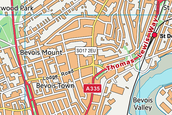 SO17 2EU map - OS VectorMap District (Ordnance Survey)